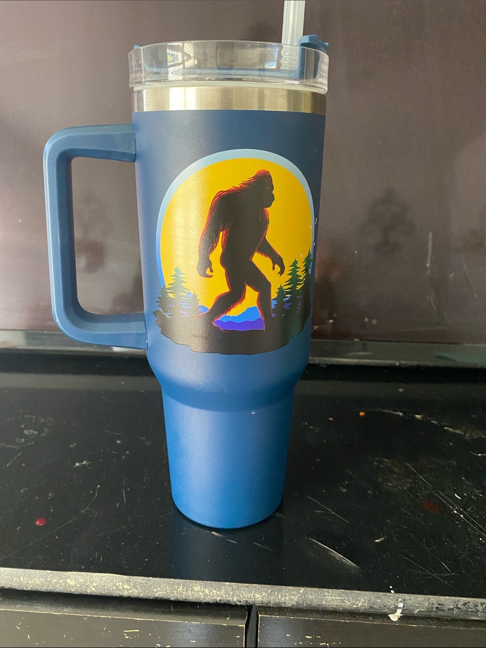 Bigfoot Canyon Cup 40oz Insulated Stainless Steel Tumbler Blue NWOT